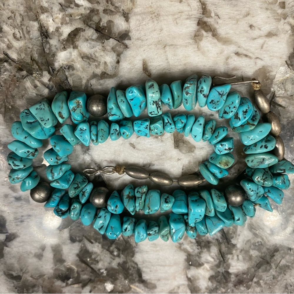 Antique genuine turquoise necklace